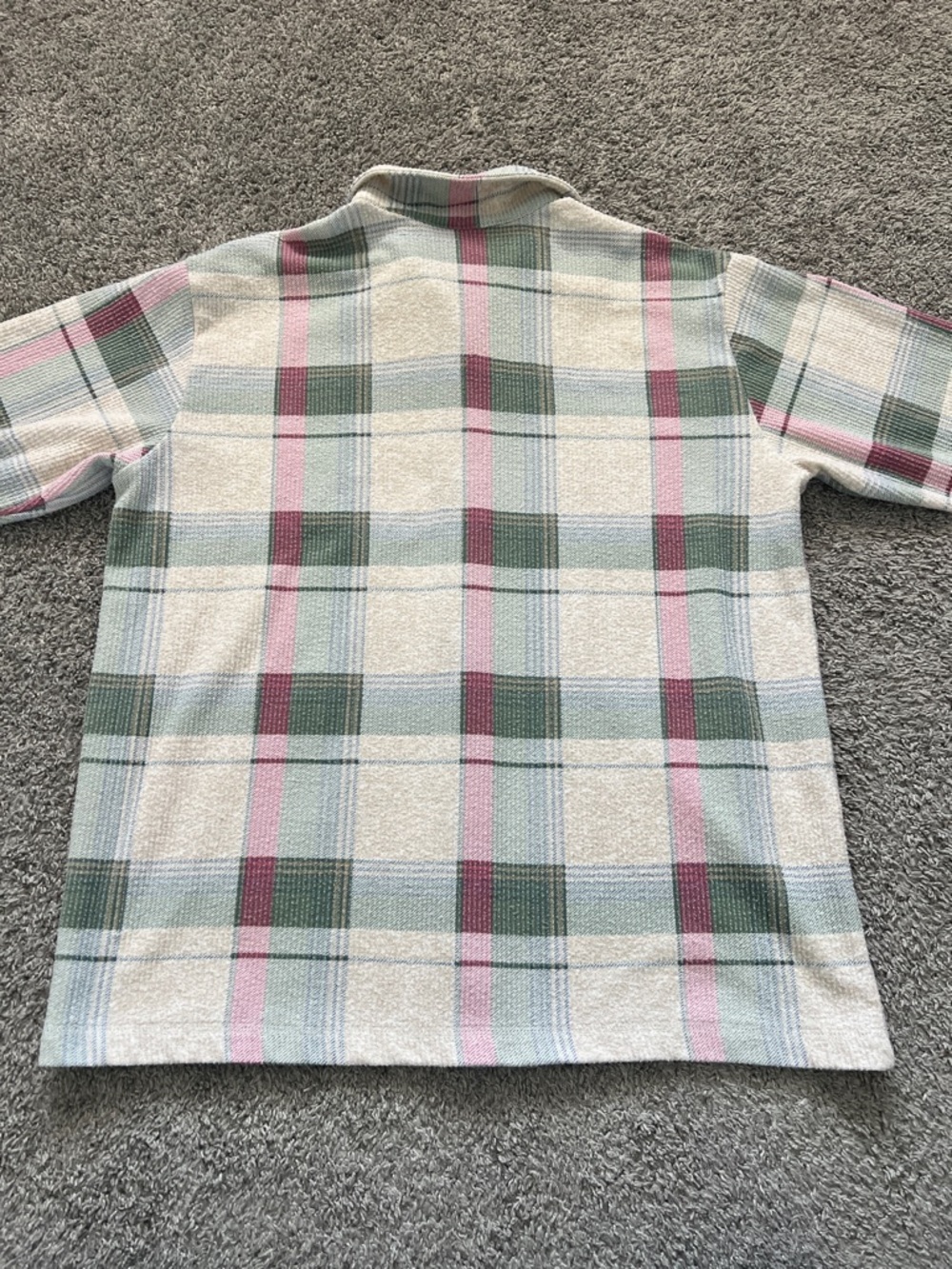 Jordan Taylor Women’s Textured Pink & Sage Green Plaid Button-Down Shirt Size 1X - Picture 2 of 11